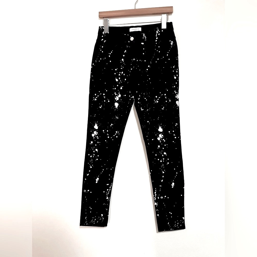 NWOT Sandro Artistic Black and White Skinny Jeans